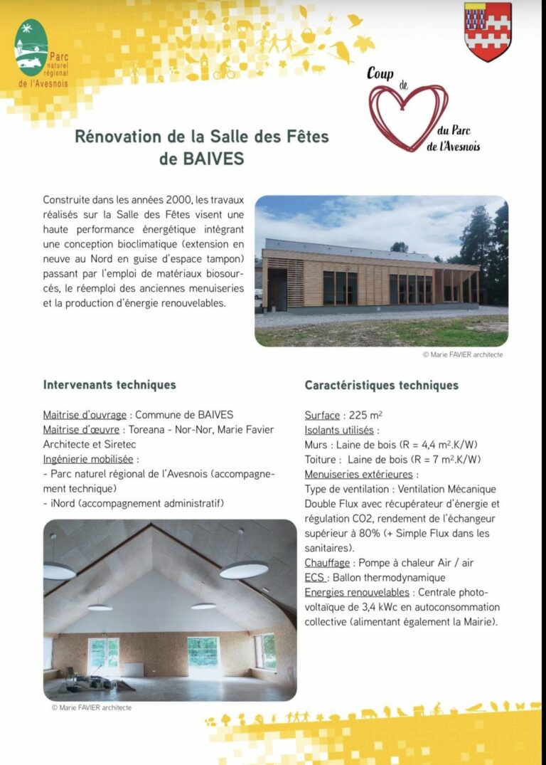 Réhabilitation thermique de la salle des fêtes - Baives (vue 29)
